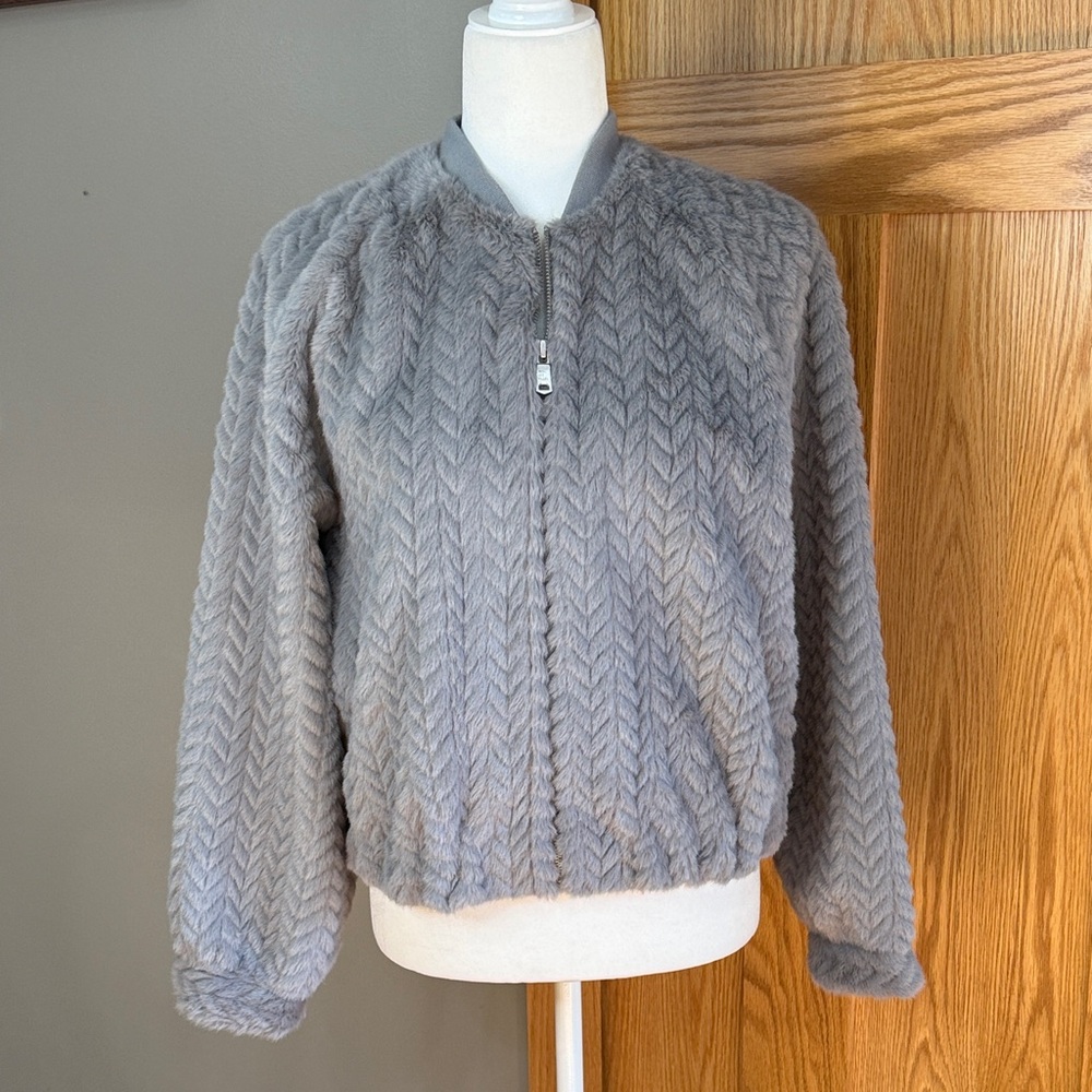Avec Les Filles Gray Teddy Jacket